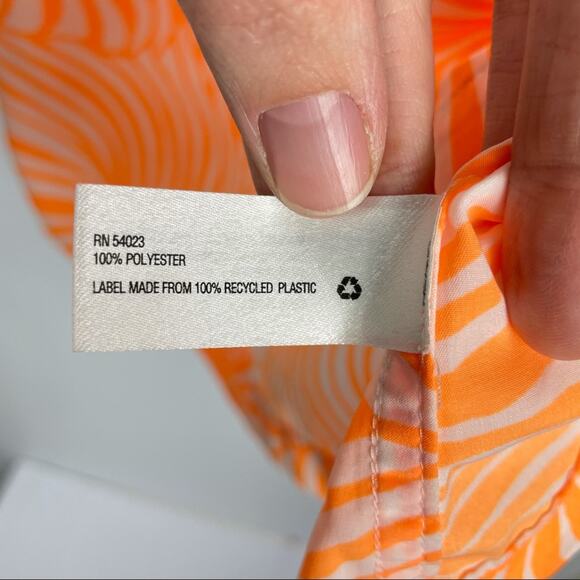 GAP | Neon Orange Tropical Leaf Print Sheer Pocket Sleeveless Tank - Picture 7 of 8